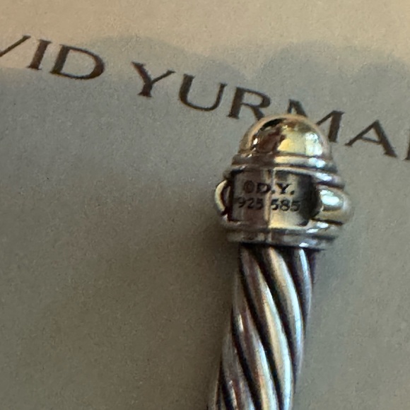 David Yurman 7mm bracelet 585 14kt Gold Cable Cuff no dents ! Fits up to 7” - Picture 7 of 10
